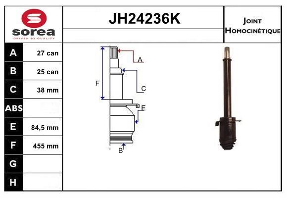 SNRA JH24236K Комплект шарнірів, приводний вал JH24236K: Приваблива ціна - Купити у Польщі на 2407.PL!
