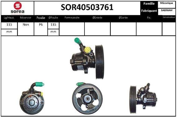 SNRA SOR40503761 Hydraulic Pump, steering system SOR40503761: Buy near me in Poland at 2407.PL - Good price!