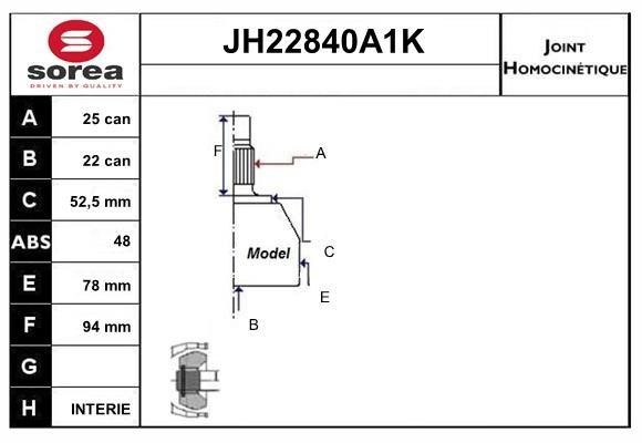 SNRA JH22840A1K Joint kit, drive shaft JH22840A1K: Buy near me in Poland at 2407.PL - Good price!