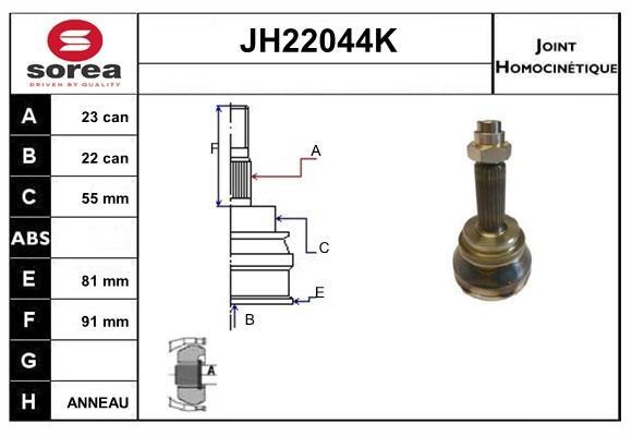 SNRA JH22044K CV joint JH22044K: Buy near me in Poland at 2407.PL - Good price!