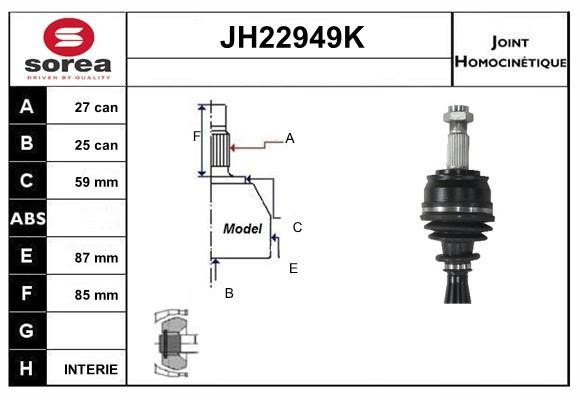 SNRA JH22949K Joint kit, drive shaft JH22949K: Buy near me in Poland at 2407.PL - Good price!