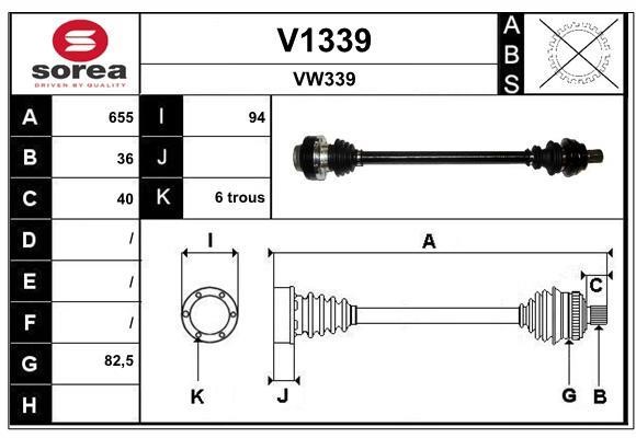 SNRA V1339 Drive shaft V1339: Buy near me in Poland at 2407.PL - Good price!