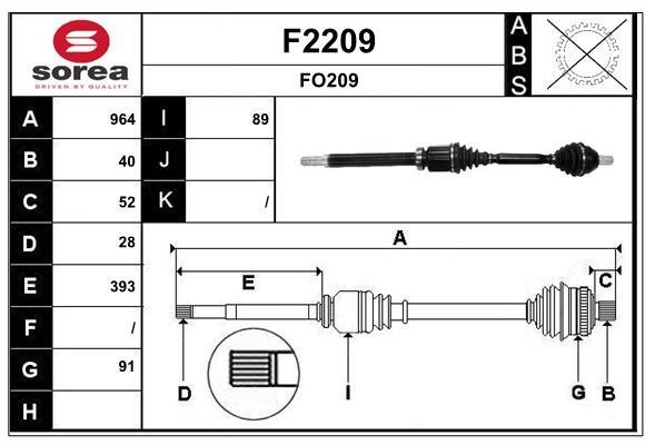 SNRA F2209 Вал приводной F2209: Отличная цена - Купить в Польше на 2407.PL!