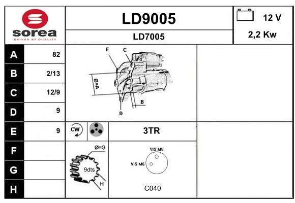 SNRA LD9005 Starter LD9005: Buy near me in Poland at 2407.PL - Good price!