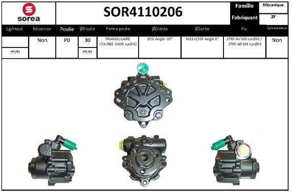 SNRA SOR4110206 Насос гідропідсилювача керма SOR4110206: Приваблива ціна - Купити у Польщі на 2407.PL!