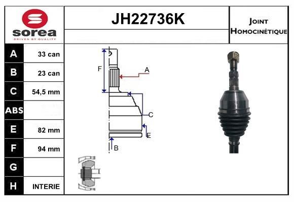 SNRA JH22736K Joint kit, drive shaft JH22736K: Buy near me in Poland at 2407.PL - Good price!