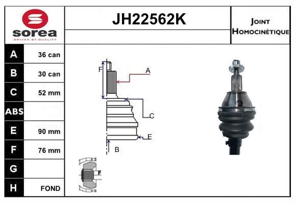 SNRA JH22562K Joint Kit, drive shaft JH22562K: Buy near me at 2407.PL in Poland at an Affordable price!