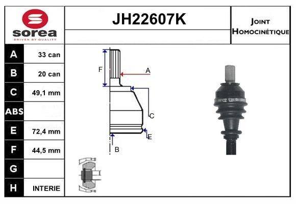 SNRA JH22607K Joint kit, drive shaft JH22607K: Buy near me in Poland at 2407.PL - Good price!
