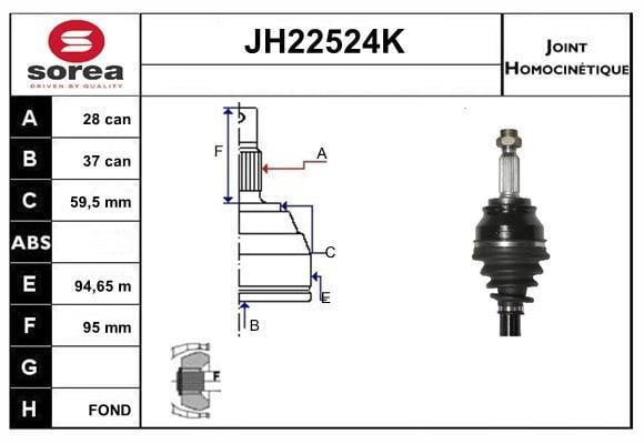 SNRA JH22524K Шарнир равных угловых скоростей (ШРУС) JH22524K: Отличная цена - Купить в Польше на 2407.PL!