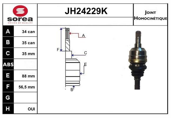 SNRA JH24229K Joint Kit, drive shaft JH24229K: Buy near me in Poland at 2407.PL - Good price!