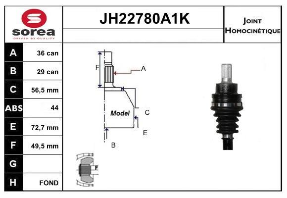 SNRA JH22780A1K Joint kit, drive shaft JH22780A1K: Buy near me in Poland at 2407.PL - Good price!