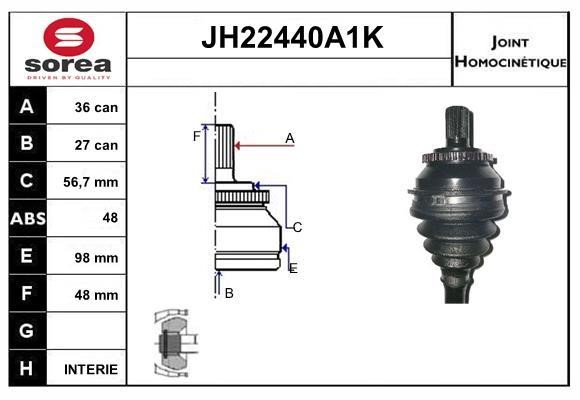 SNRA JH22440A1K CV joint JH22440A1K: Buy near me in Poland at 2407.PL - Good price!