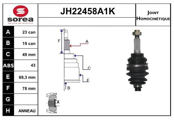 SNRA JH22458A1K Joint Kit, drive shaft JH22458A1K: Buy near me in Poland at 2407.PL - Good price!