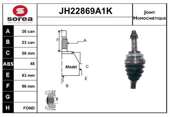 SNRA JH22869A1K Joint kit, drive shaft JH22869A1K: Buy near me in Poland at 2407.PL - Good price!