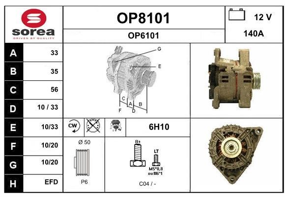 SNRA OP8101 Alternator OP8101: Buy near me in Poland at 2407.PL - Good price!
