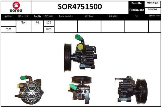 SNRA SOR4751500 Hydraulic Pump, steering system SOR4751500: Buy near me in Poland at 2407.PL - Good price!