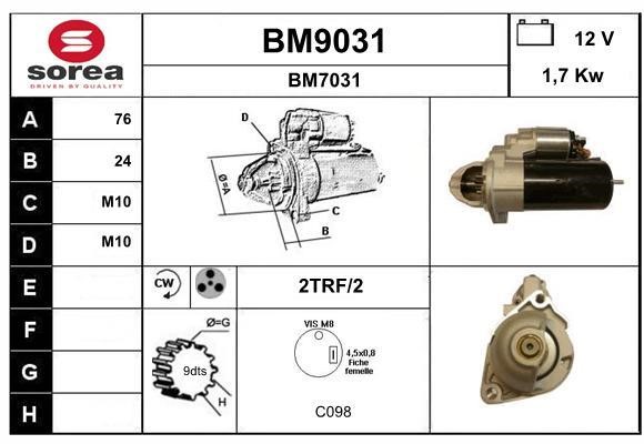 SNRA BM9031 Starter BM9031: Buy near me in Poland at 2407.PL - Good price!