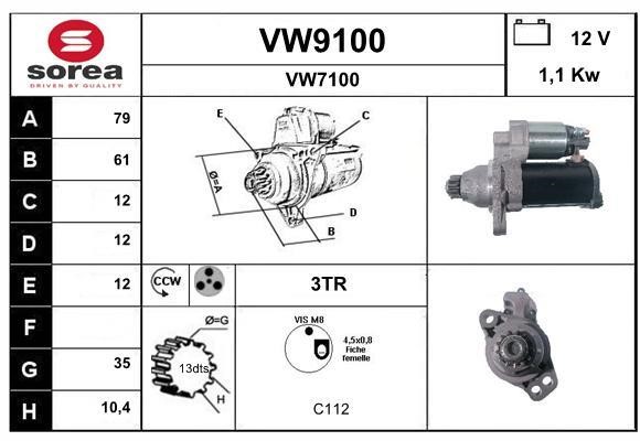 SNRA VW9100 Starter VW9100: Buy near me in Poland at 2407.PL - Good price!