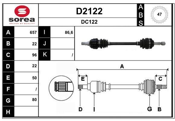 SNRA D2122 Antriebswelle D2122: Kaufen Sie zu einem guten Preis in Polen bei 2407.PL!