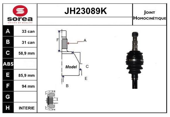 SNRA JH23089K Joint kit, drive shaft JH23089K: Buy near me in Poland at 2407.PL - Good price!