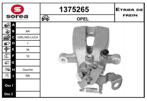 SNRA 1375265 Brake caliper rear left 1375265: Buy near me in Poland at 2407.PL - Good price!