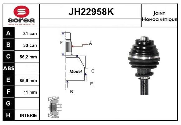SNRA JH22958K Joint kit, drive shaft JH22958K: Buy near me in Poland at 2407.PL - Good price!