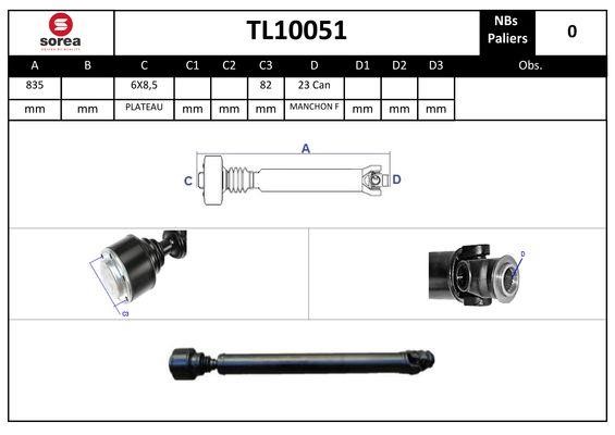 SNRA TL10051 Карданный вал, главная передача TL10051: Отличная цена - Купить в Польше на 2407.PL!