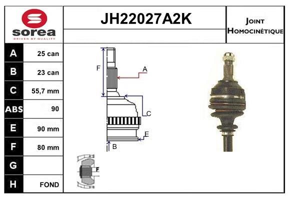 SNRA JH22027A2K Шарнир равных угловых скоростей (ШРУС) JH22027A2K: Отличная цена - Купить в Польше на 2407.PL!