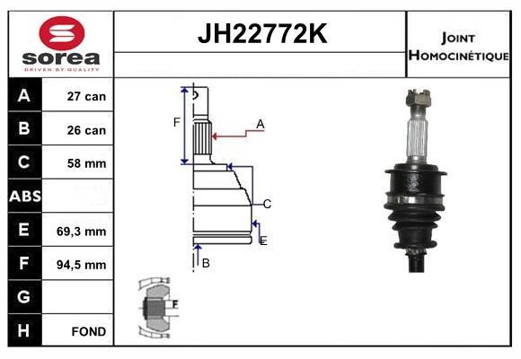 SNRA JH22772K Joint kit, drive shaft JH22772K: Buy near me in Poland at 2407.PL - Good price!