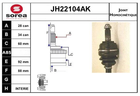 SNRA JH22104AK Комплект шарнірів, приводний вал JH22104AK: Приваблива ціна - Купити у Польщі на 2407.PL!