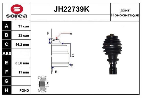SNRA JH22739K Joint kit, drive shaft JH22739K: Buy near me in Poland at 2407.PL - Good price!