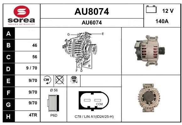 SNRA AU8074 Alternator AU8074: Dobra cena w Polsce na 2407.PL - Kup Teraz!