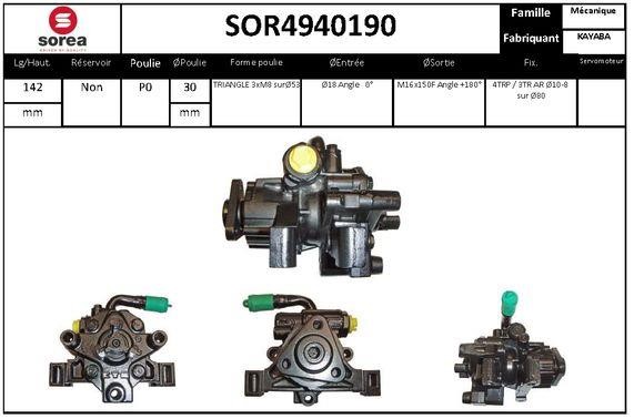 SNRA SOR4940190 Hydraulic Pump, steering system SOR4940190: Buy near me in Poland at 2407.PL - Good price!