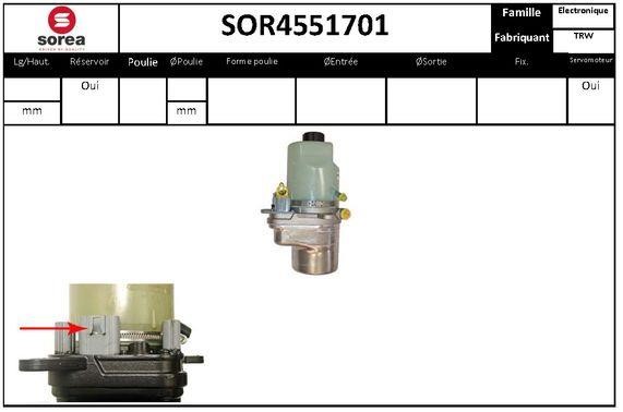 SNRA SOR4551701 Hydraulic Pump, steering system SOR4551701: Buy near me in Poland at 2407.PL - Good price!