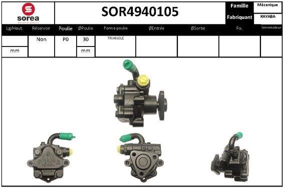 SNRA SOR4940105 Hydraulic Pump, steering system SOR4940105: Buy near me in Poland at 2407.PL - Good price!