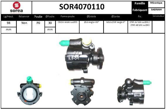 SNRA SOR4070110 Hydraulic Pump, steering system SOR4070110: Buy near me in Poland at 2407.PL - Good price!