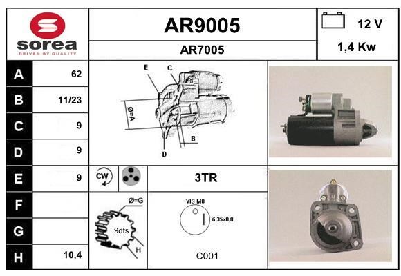 SNRA AR9005 Starter AR9005: Buy near me in Poland at 2407.PL - Good price!
