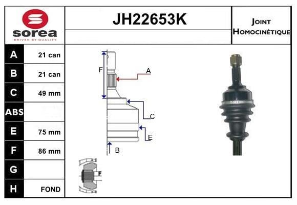 SNRA JH22653K Joint kit, drive shaft JH22653K: Buy near me in Poland at 2407.PL - Good price!