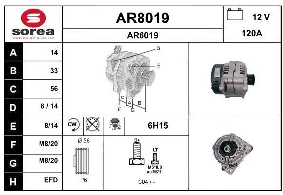 SNRA AR8019 Alternator AR8019: Buy near me in Poland at 2407.PL - Good price!