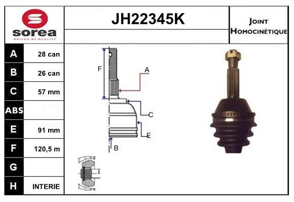 SNRA JH22345K Шарнир равных угловых скоростей (ШРУС) JH22345K: Отличная цена - Купить в Польше на 2407.PL!