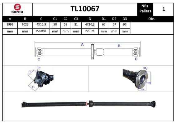 SNRA TL10067 Propshaft, axle drive TL10067: Buy near me in Poland at 2407.PL - Good price!