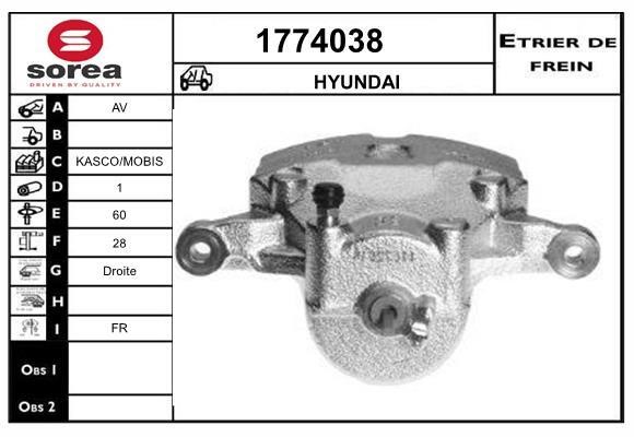SNRA 1774038 Brake caliper front right 1774038: Buy near me in Poland at 2407.PL - Good price!