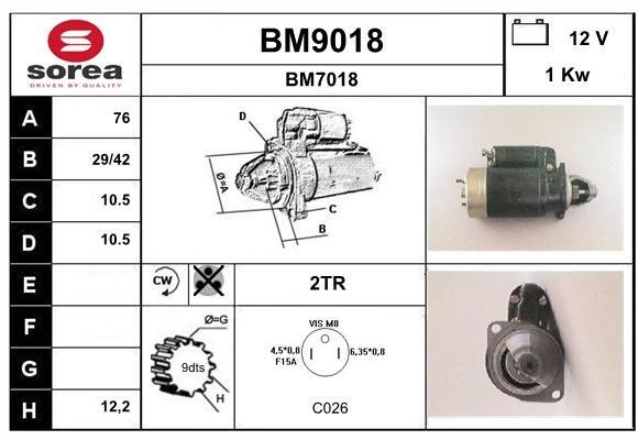 SNRA BM9018 Стартер BM9018: Отличная цена - Купить в Польше на 2407.PL!