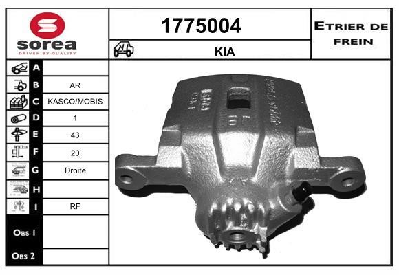 SNRA 1775004 Суппорт тормозной задний правый 1775004: Купить в Польше - Отличная цена на 2407.PL!