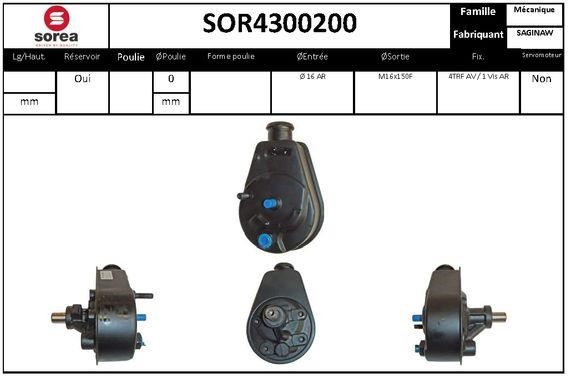 SNRA SOR4300200 Hydraulic Pump, steering system SOR4300200: Buy near me in Poland at 2407.PL - Good price!