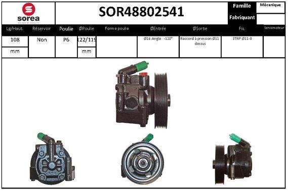 SNRA SOR48802541 Pompa hydrauliczna, układ kierowniczy SOR48802541: Dobra cena w Polsce na 2407.PL - Kup Teraz!