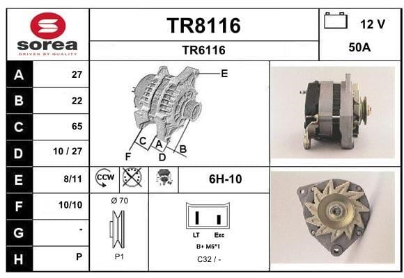 SNRA TR8116 Alternator TR8116: Dobra cena w Polsce na 2407.PL - Kup Teraz!