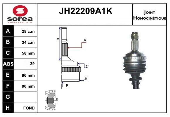 SNRA JH22209A1K Przegub homokinetyczny JH22209A1K: Atrakcyjna cena w Polsce na 2407.PL - Zamów teraz!