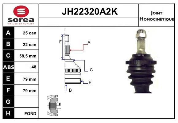 SNRA JH22320A2K Шарнир равных угловых скоростей (ШРУС) JH22320A2K: Отличная цена - Купить в Польше на 2407.PL!