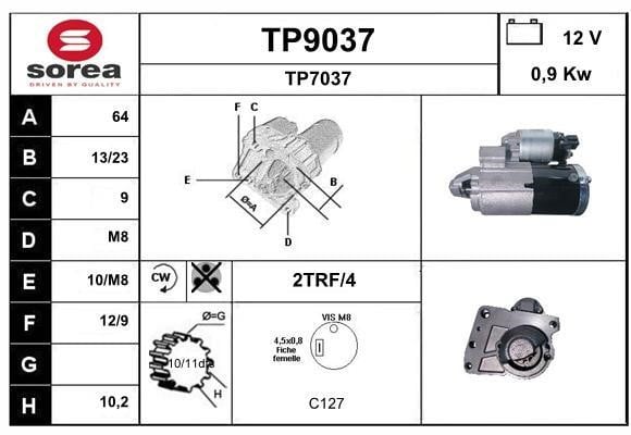 SNRA TP9037 Starter TP9037: Buy near me in Poland at 2407.PL - Good price!